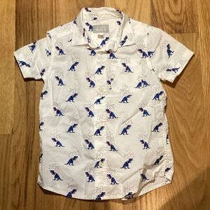 Boys Children’s Place July 4th Dinosaur Button Down, 5T